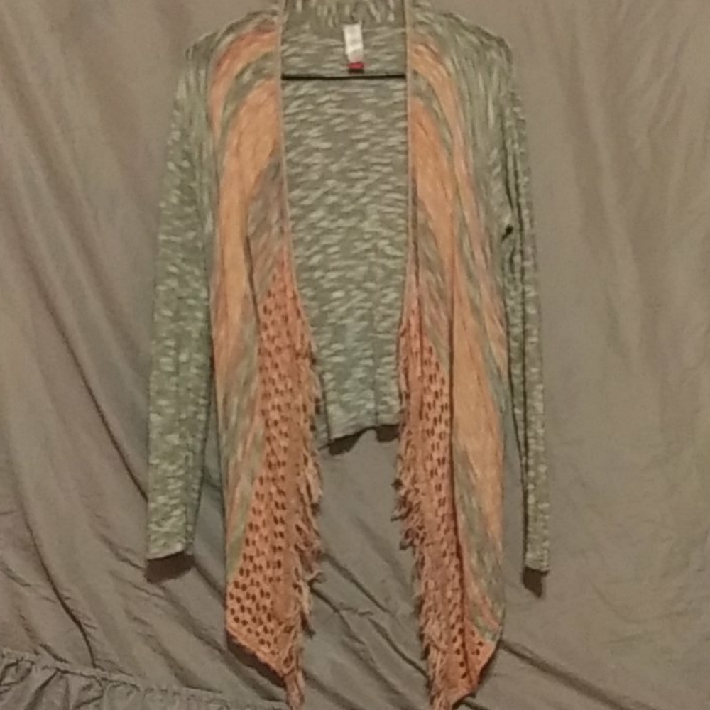 NWOT Grey and Pink Cardigan